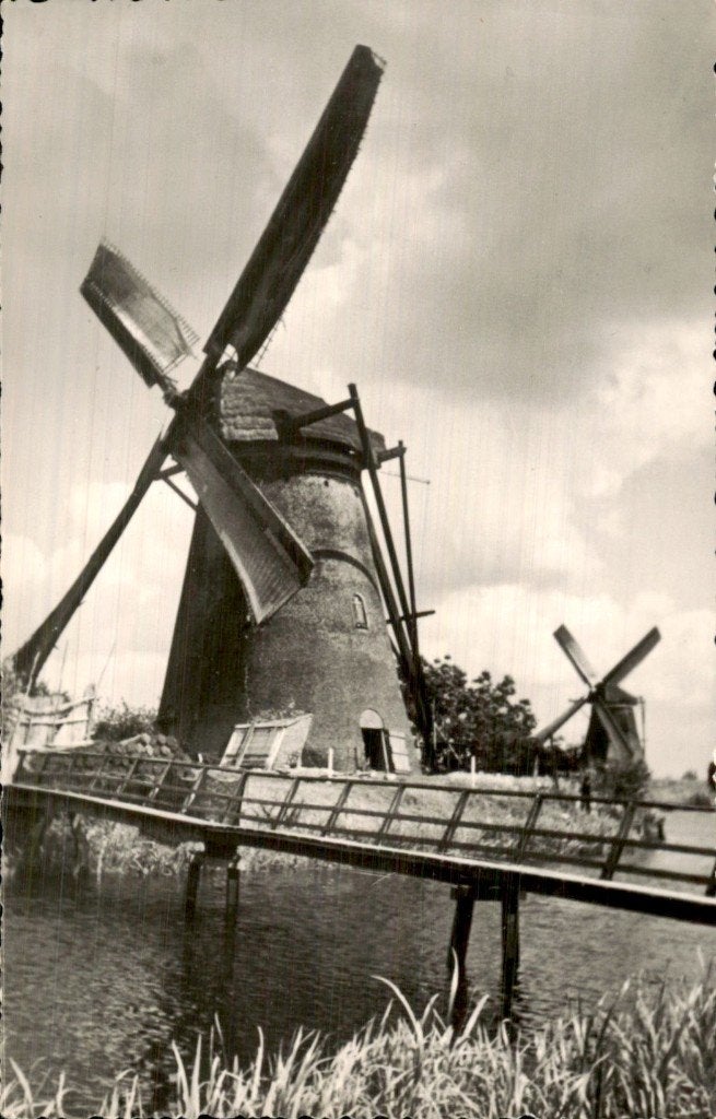Kinderdijk - Molen - No. 55, Ophalen of Verzenden, 1940 tot 1960, Ongelopen, Zuid-Holland