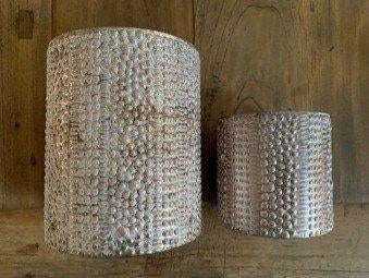 Nieuw !!!! Windlichten roze croco (set van 2) 10x10 en 16x13, Overige materialen, Nieuw, Ophalen of Verzenden, X