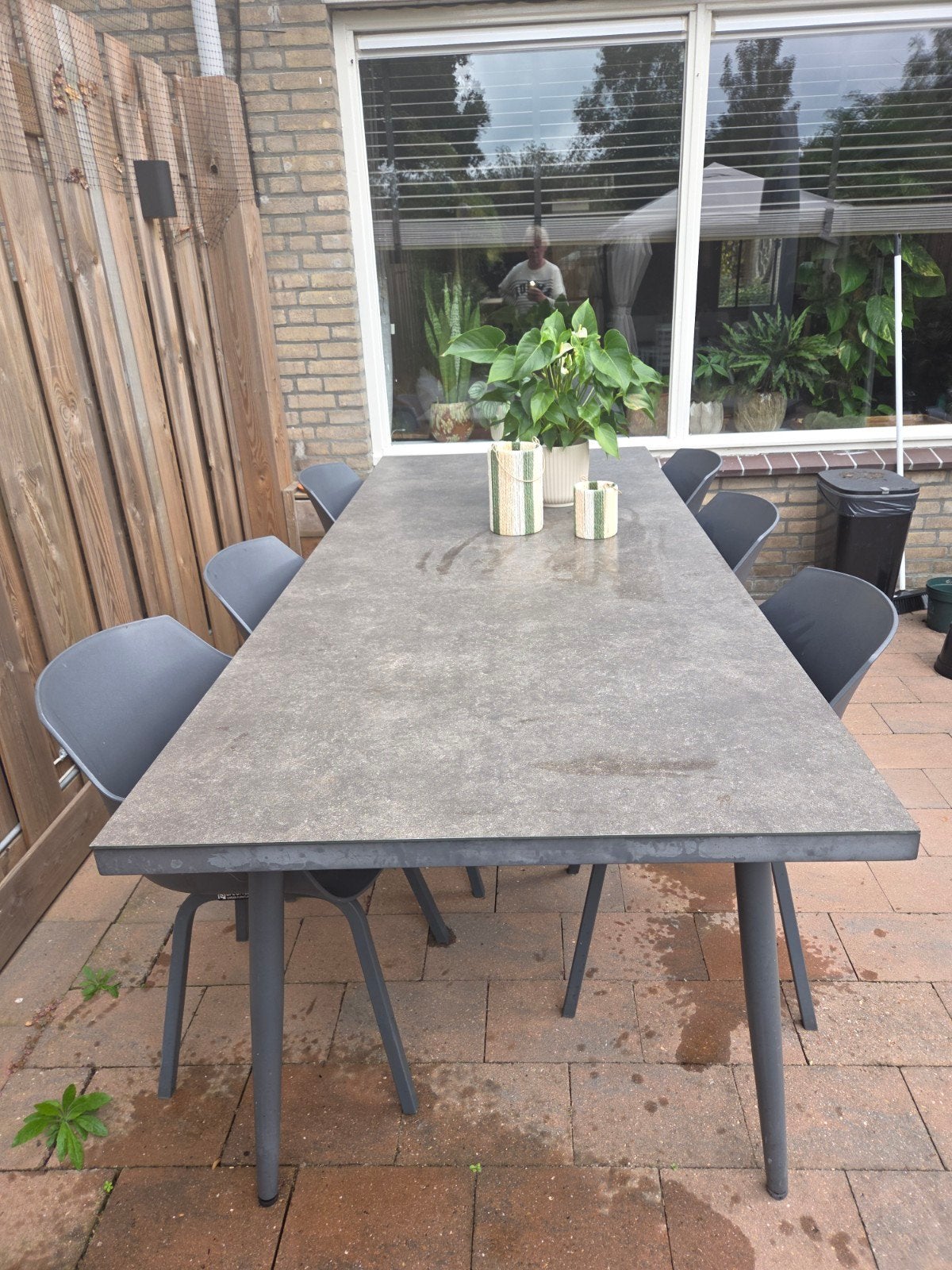 Life Style Tuintafel met 6 stoelen - Zo goed als nieuw, Tuin en Terras, Ophalen, Kunststof, 6 zitplaatsen, Zo goed als nieuw