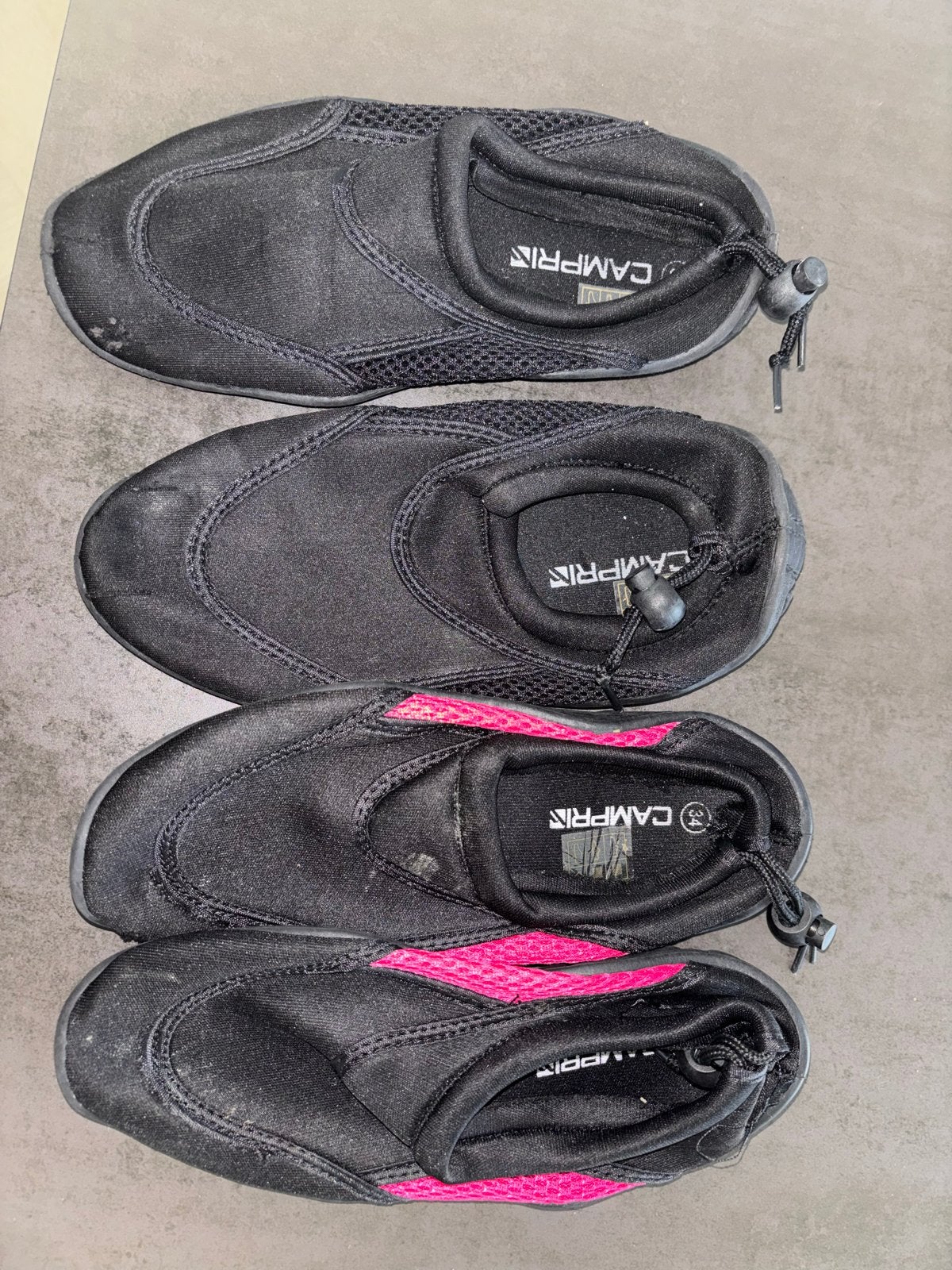 Campri waterschoenen maat 34 en 35, Ophalen, Gedragen, Zwart, Overige typen