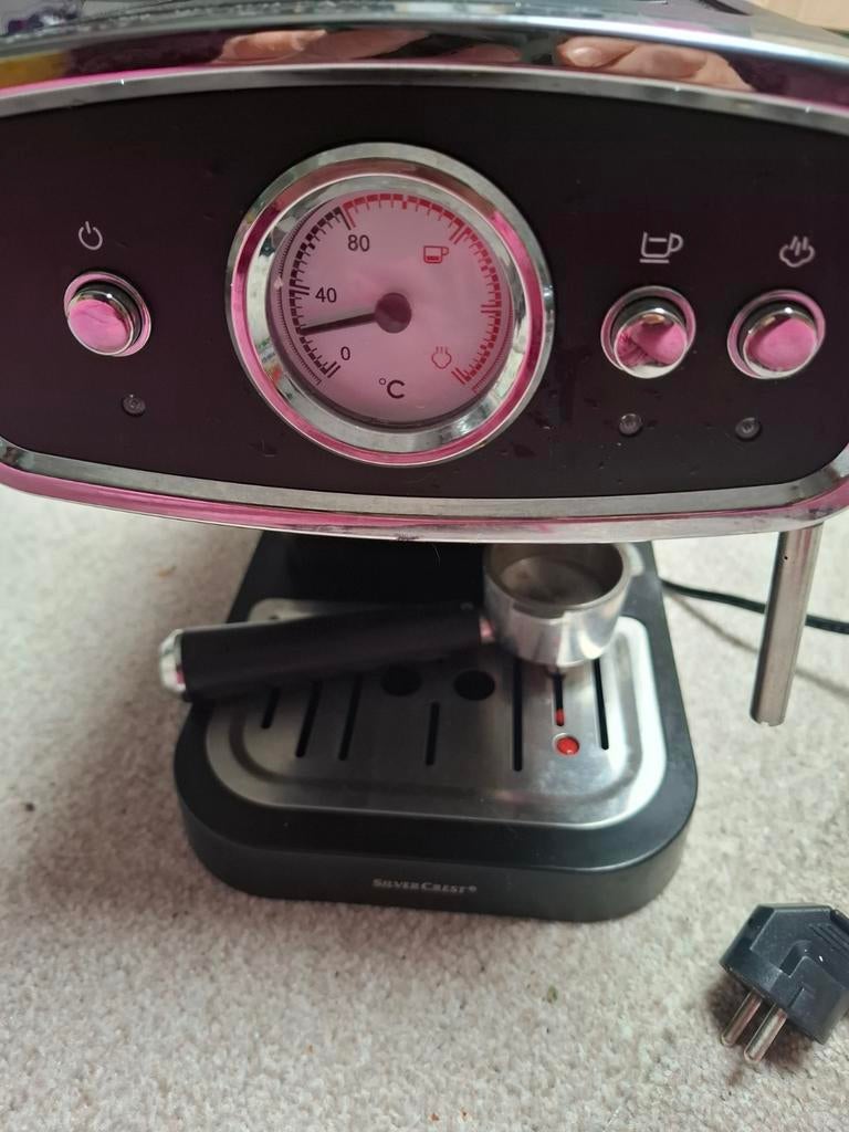 SilverCrest Espresso Apparaat met Temperatuurmeter, Stoompijpje, Gebruikt, Espresso apparaat, Gemalen koffie