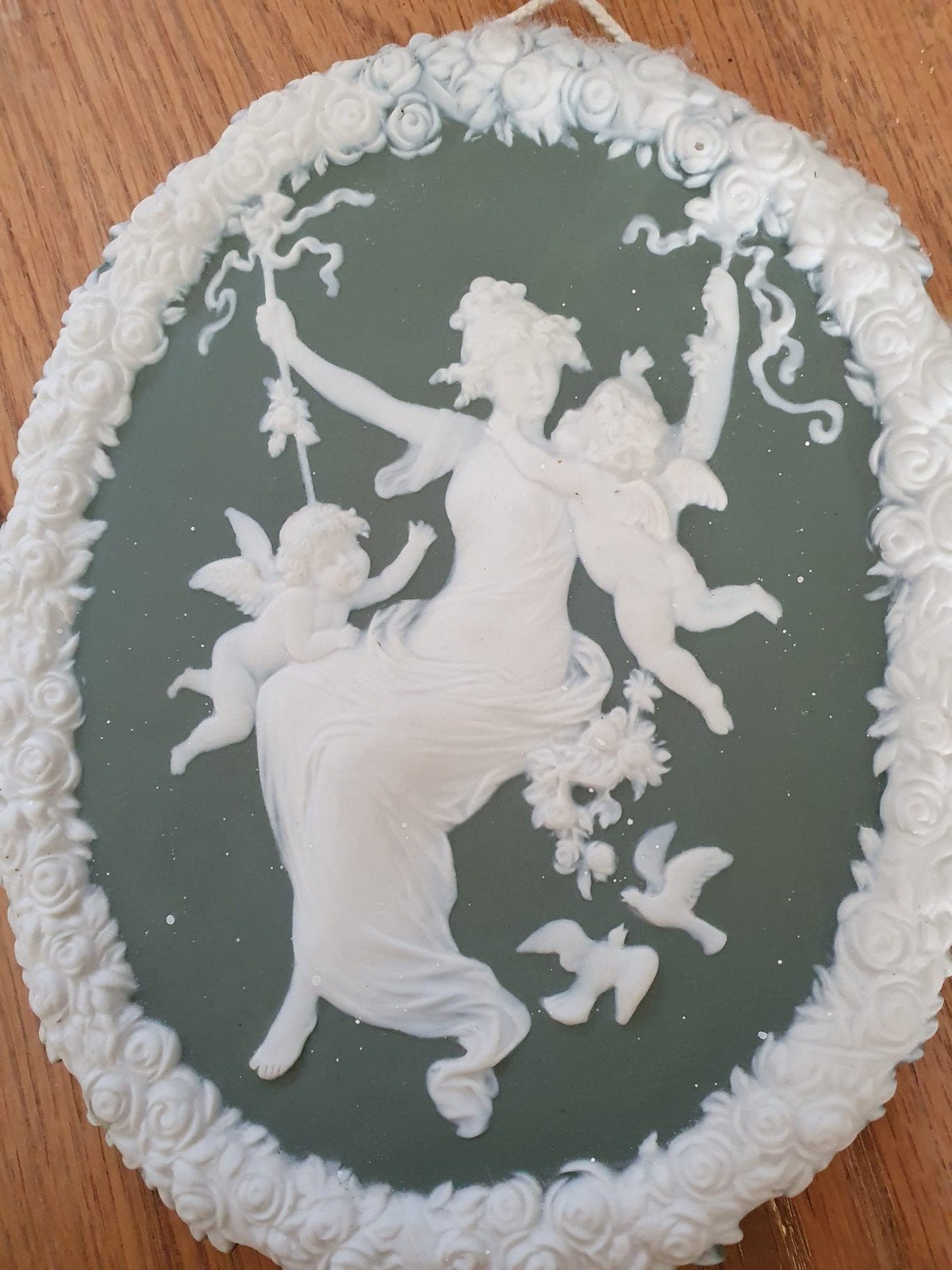 Wandplaquette, duitse jasperware, Ophalen of Verzenden