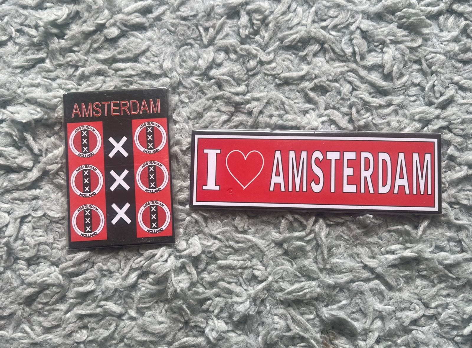 Amsterdam Magneet Set: I Love Amsterdam & XXX Vlag, Meerkleurig, Overige stijlen, Nieuw, Ophalen of Verzenden