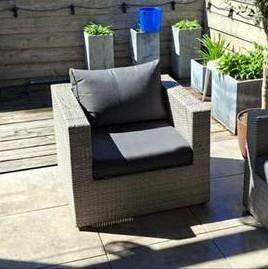 Garden Impressions Wicker Lounge Fauteuil met Kussens, Ophalen