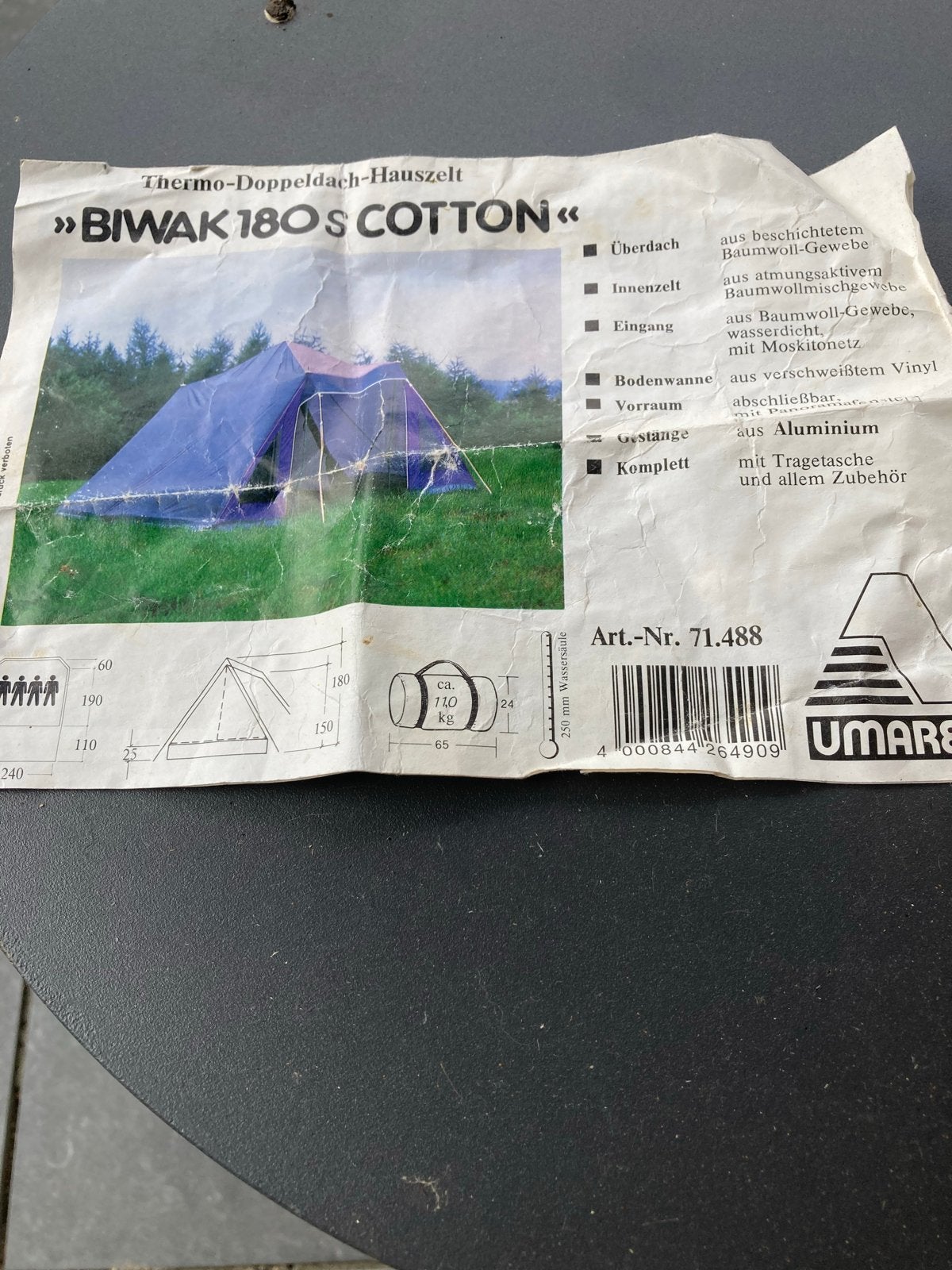 BIVAK 180 S COTTON Thermo-Dubbeldak-Huiszelt, Ophalen, Gebruikt, Tot en met 2