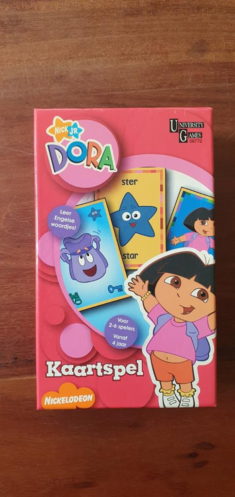Dora het Ontdekkingsreiziger Kaartspel - Leer Engels, Vijf spelers of meer, Ophalen of Verzenden, Zo goed als nieuw, University Games