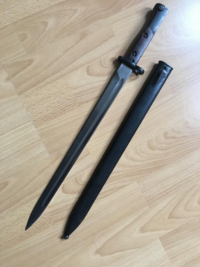 Belgische M1924 Mauser bajonet WW2, Ophalen of Verzenden, Landmacht, Overige gebieden, Mes of Dolk