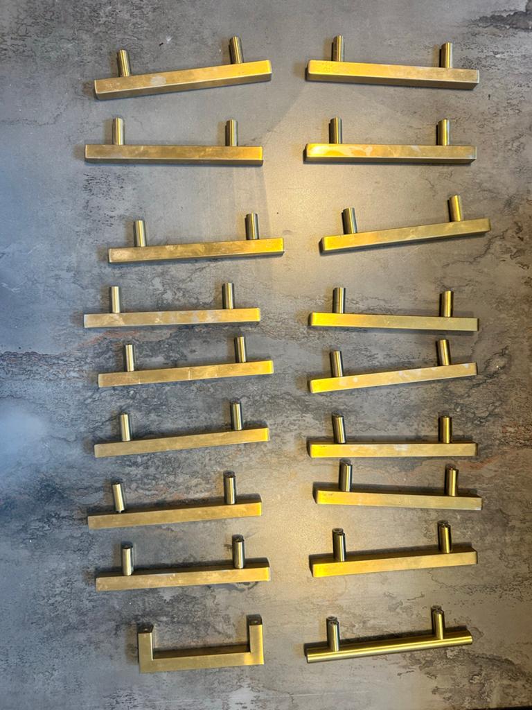 Set van 20 messing handgrepen - 10 cm bevestigingsafstand, Huis en Inrichting, Keuken | Keukenelementen, Ophalen of Verzenden