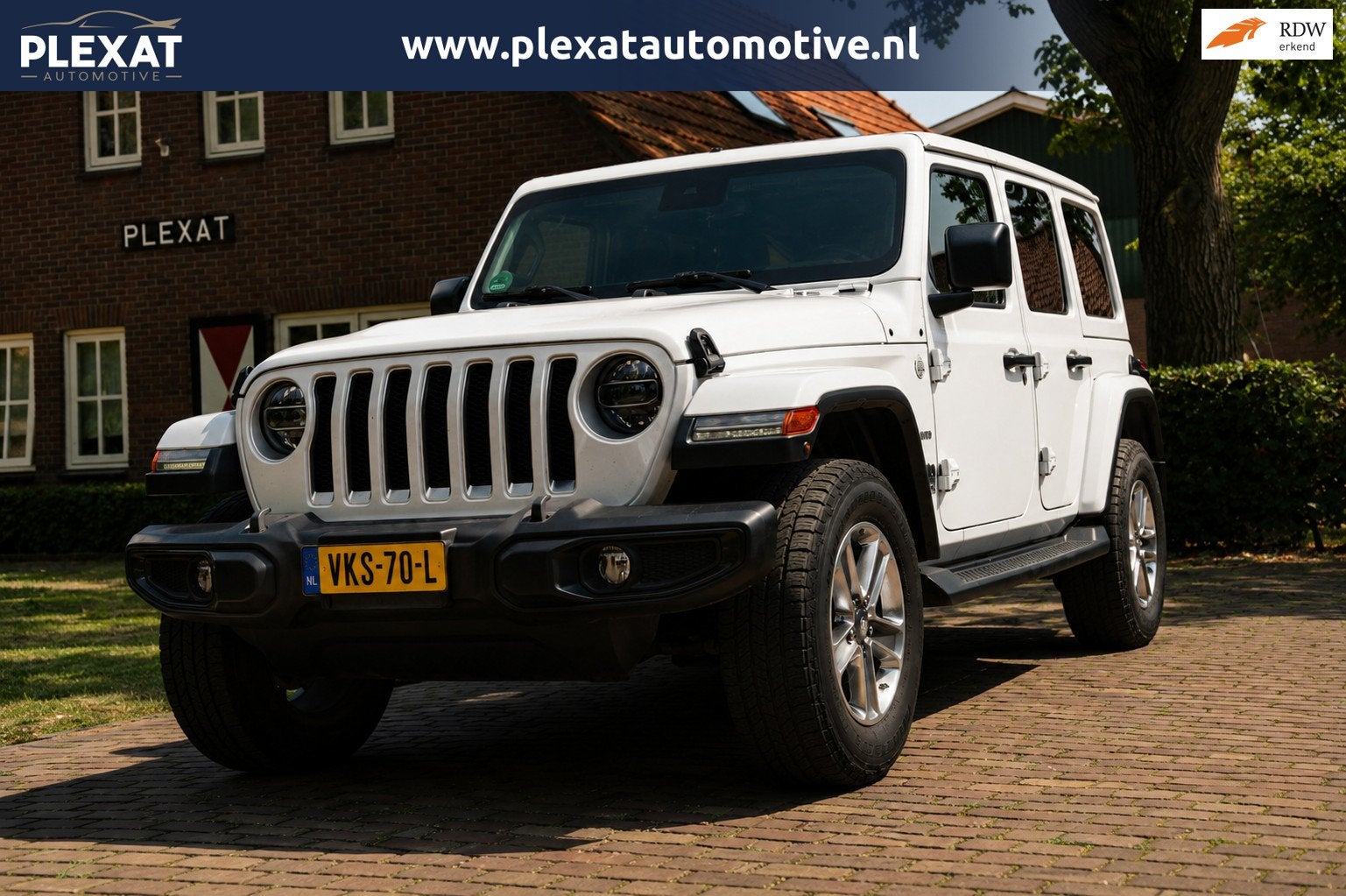 Jeep Wrangler 2.0T Sahara Aut. | EX BTW | LPG-3 | Historie |, Auto's, 450 kg, 4 cilinders, Automatische klimaatregeling, Wit
