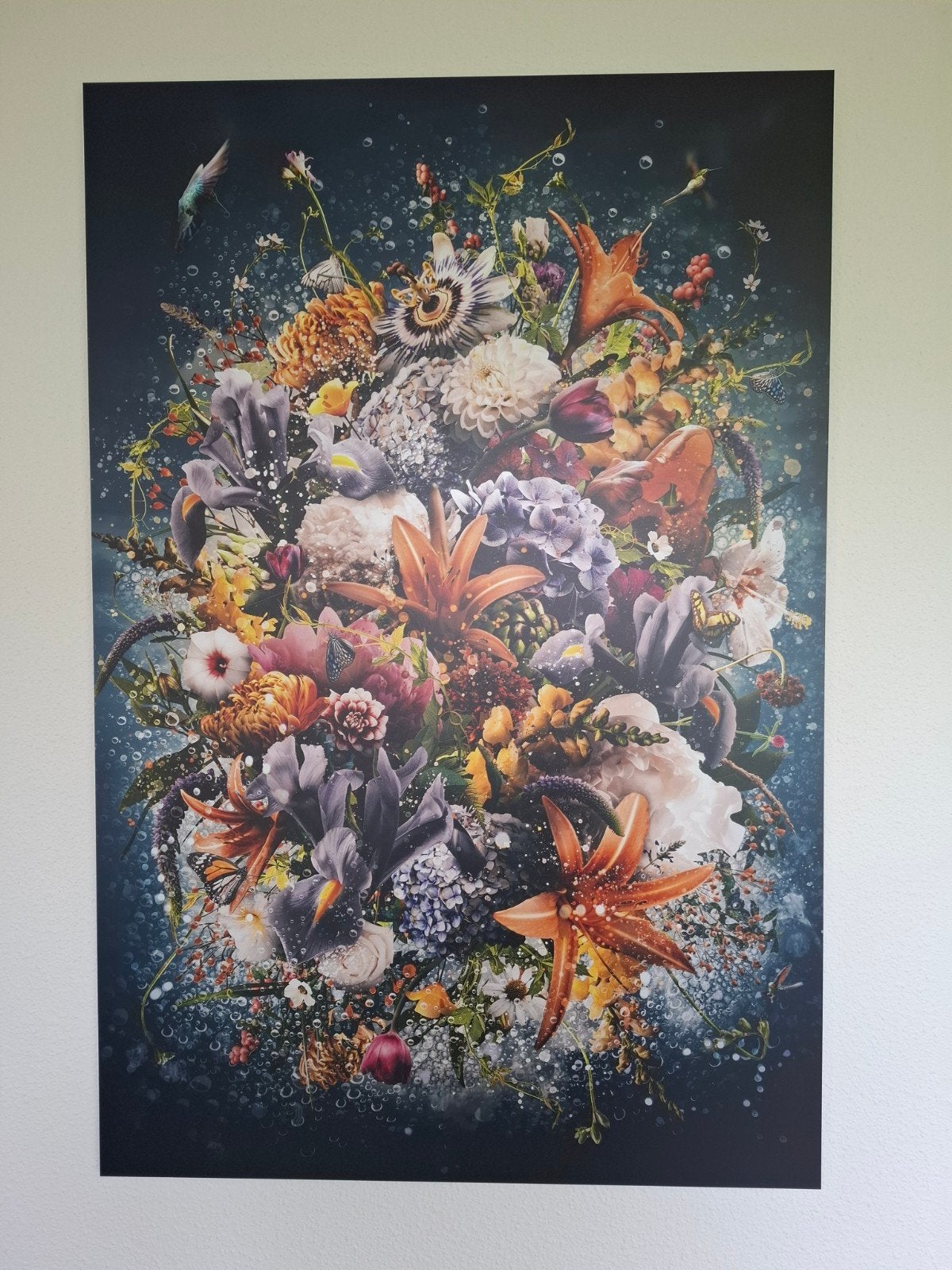 Bloemenschilderij op alu-dibond 80x120 cm, Ophalen