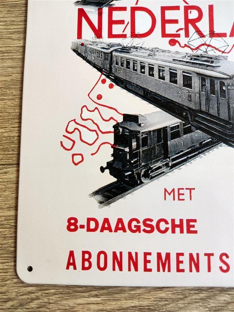 de Nederlandse Spoorwegen NS door Nederland Metalen Wandbord, Ophalen of Verzenden, Nieuw, Trein, Overige typen