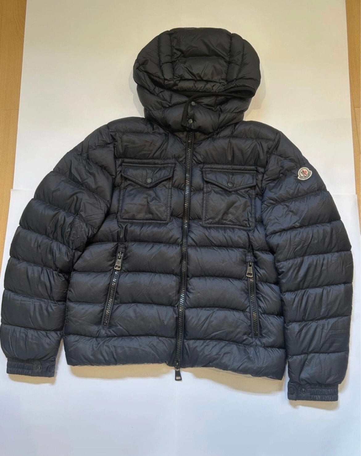 Moncler Zwarte Donsjas Maat L ORGINEEL, Verzenden, Zo goed als nieuw, Maat 52/54 (L), Zwart