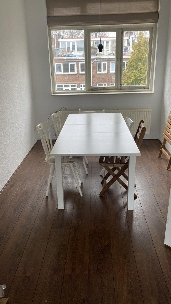 Ikea eettafel BJURSTA wit, Huis en Inrichting, Tafels | Eettafels, Ophalen, Gebruikt, 200 cm of meer, 50 tot 100 cm