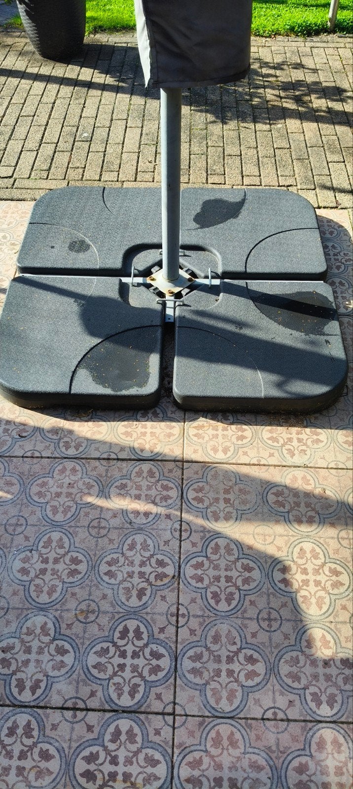 Set parasolvoet tegels 50x50x7 cm, Tuin en Terras, Parasols, Ophalen, Gebruikt, Minder dan 1 meter, Parasolvoet