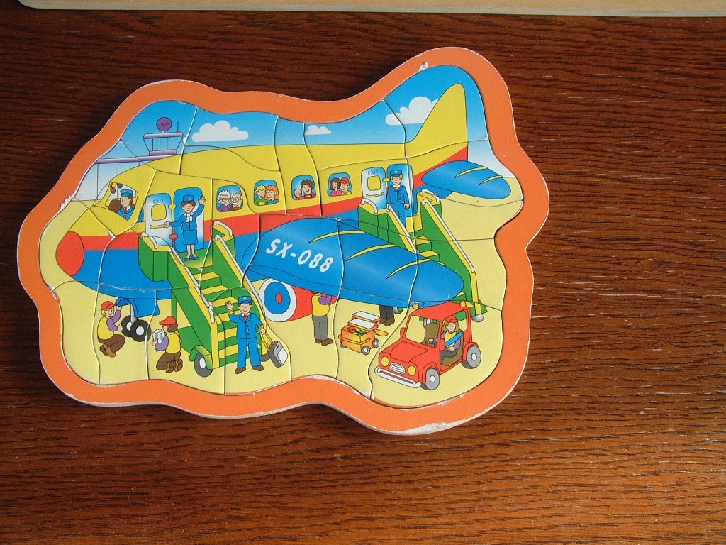 kinderpuzzel puzzel vliegtuig, Ophalen of Verzenden, 10 tot 50 stukjes