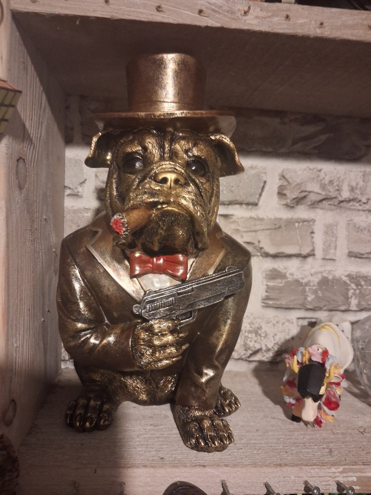 Bulldog beeldje 25cm - Decoratie, Gebruikt, Overige materialen, Overige stijlen, Ophalen of Verzenden