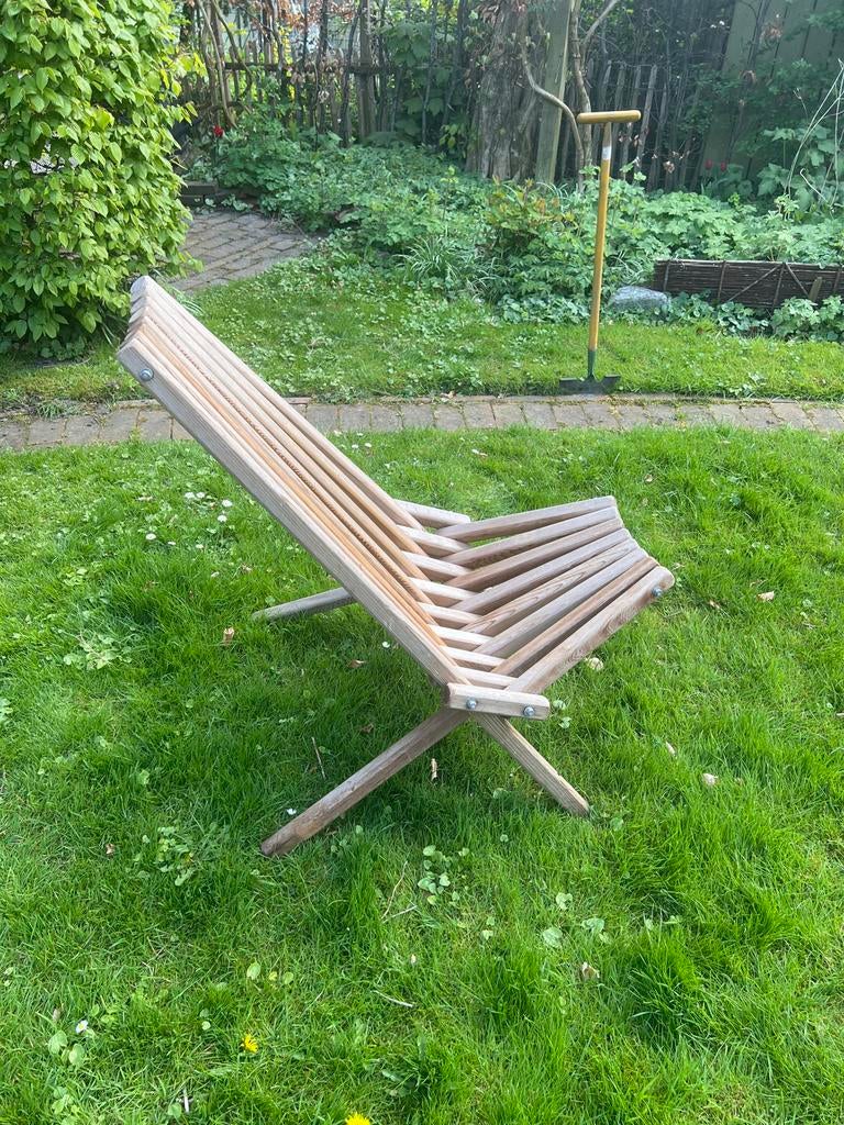 Houten inklapbare tuinstoel, Tuin en Terras, Tuinstoelen, Gebruikt, Hout, Inklapbaar, Ophalen of Verzenden