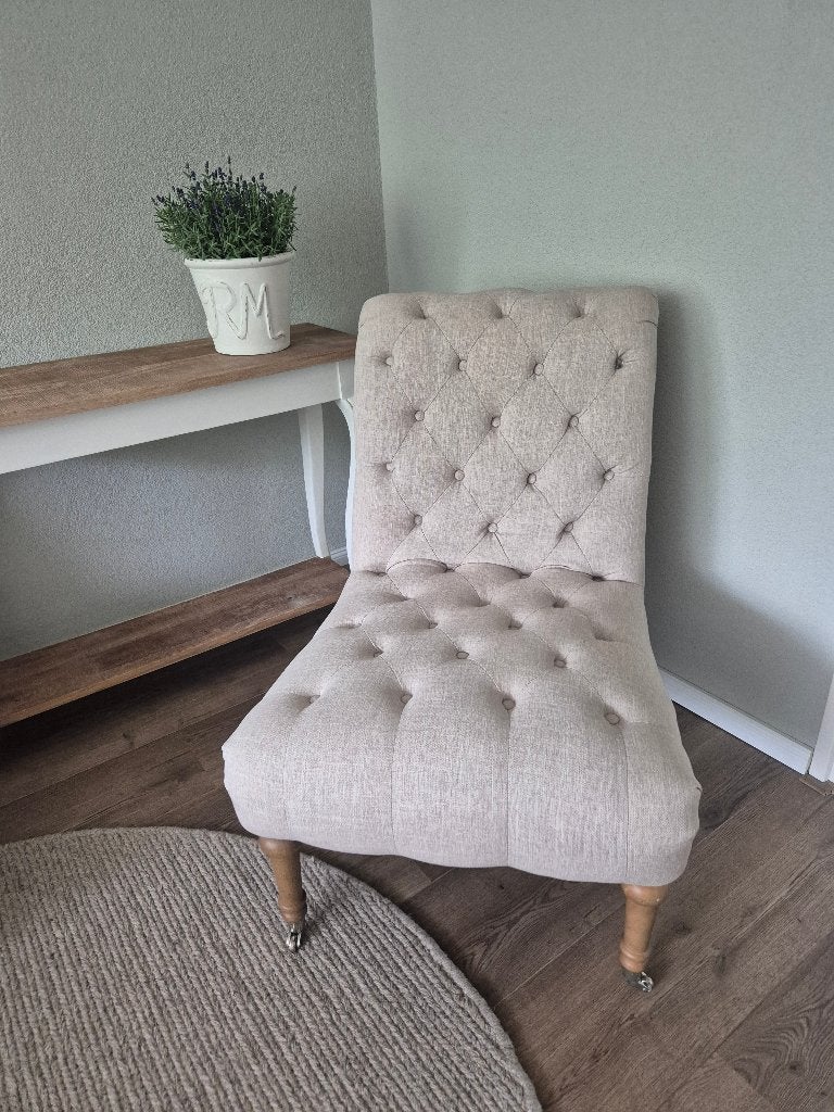 Riviera Maison Hampton Square Lounge Chair - Linnen 'Flax', Huis en Inrichting, Banken | Sofa's en Chaises Longues, Ophalen, Eenpersoons