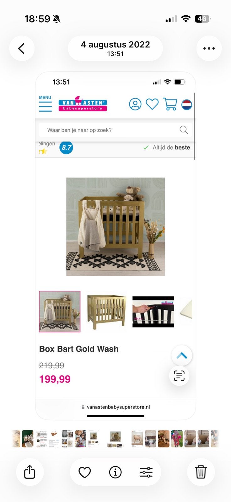 Babybox goud bart gold wash, Ophalen of Verzenden, Zo goed als nieuw