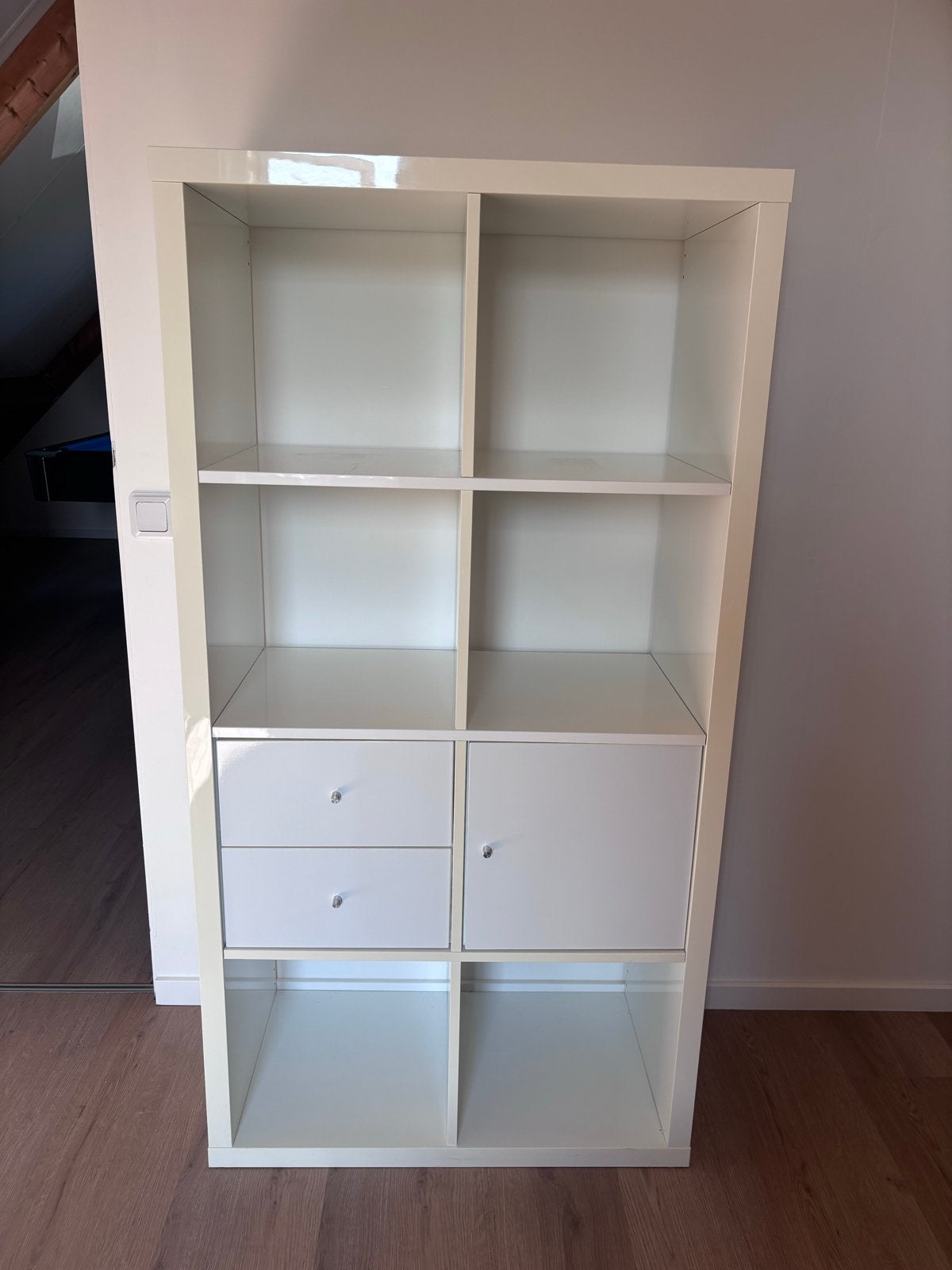 Kallax kast 8 vakken - hoogglans wit, Ophalen, Gebruikt, 100 tot 150 cm, 50 tot 100 cm