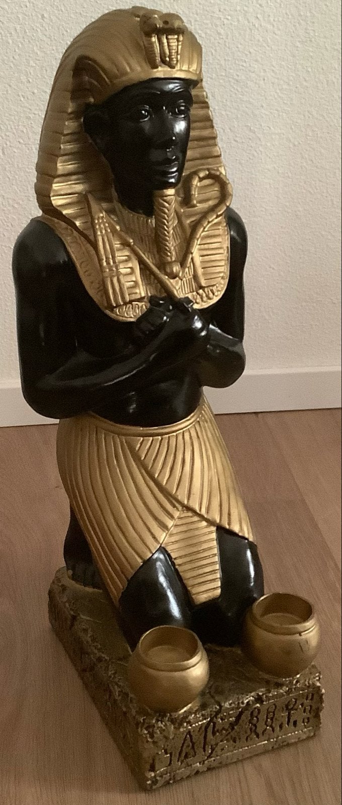 Egyptische Farao Beeld - Zwart en Goud, Ophalen of Verzenden, 20 - 50 cm, Beeld, Composieten