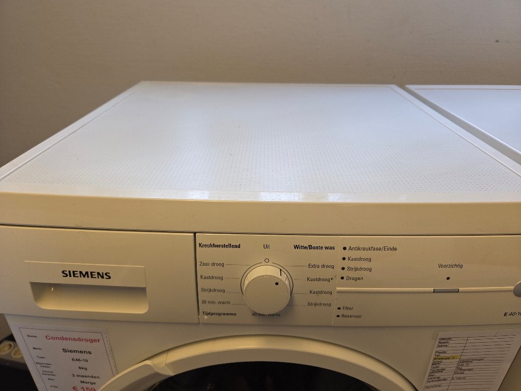 Condensdroger - Siemens - 6kg, Witgoed en Apparatuur, Wasdrogers, Ophalen, 6 tot 8 kg, Duitsland, Anti-kreukfase