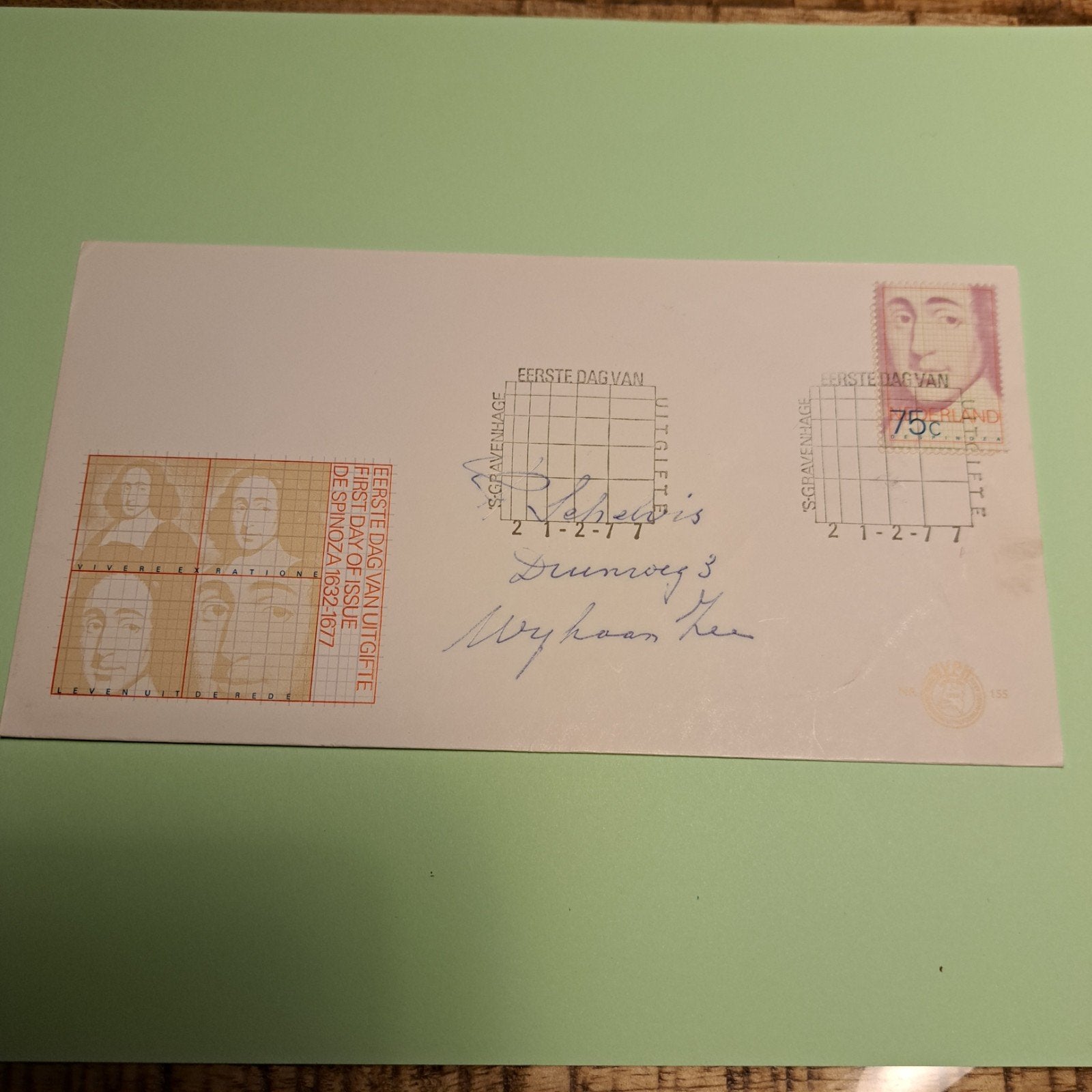 Eerste Dag Envelop Spinoza 1977 - Onbeschreven, Postzegels en Munten, Postzegels | Eerstedagenveloppen, Ophalen of Verzenden, Onbeschreven