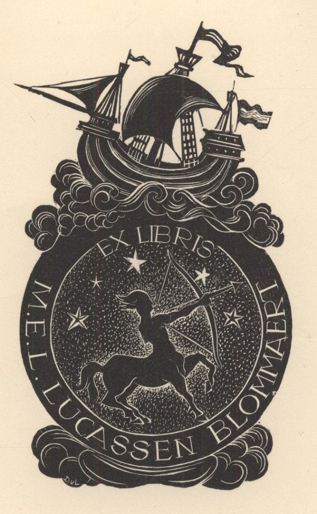 0283 Ex Libris Nederland : Dirk Govert van Luijn, 1947, Verzenden, Ex libris