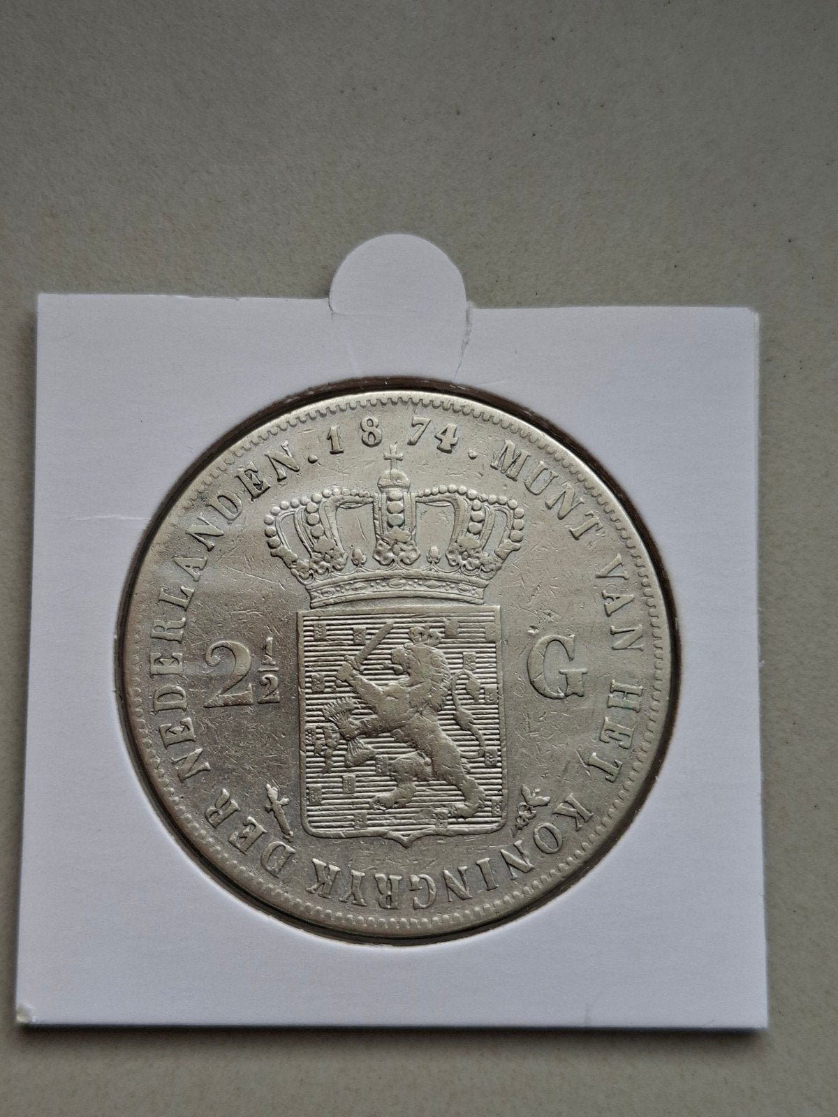 rijksdaalder 1874 willem 3 2½ gulden, Ophalen of Verzenden, Koning Willem III, 2½ gulden