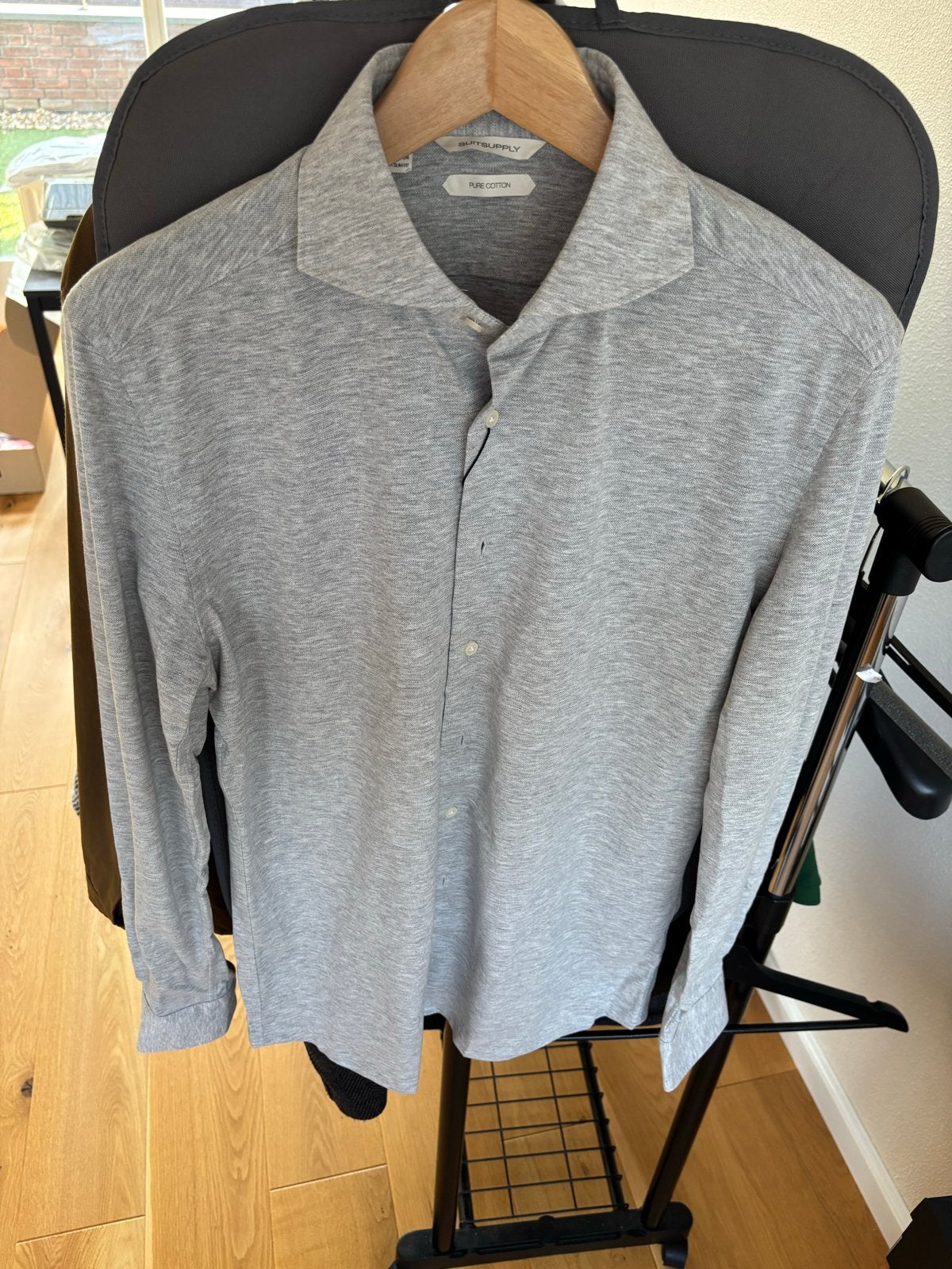 Nieuw Suitsupply shirt - Puur katoen - Extra slim fit, Verzenden, Nieuw, Grijs, Halswijdte 39/40 (M)