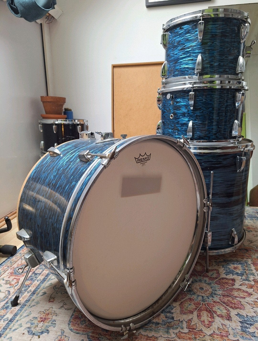 60s kings drumkit vintage kegelset, Ophalen, Gebruikt, Overige merken