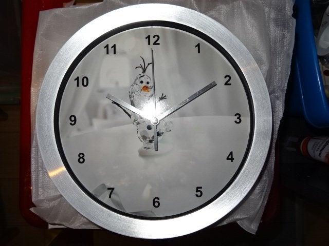 Klok met olaf van frozen, circa 30cm, nieuw, Ophalen of Verzenden, Nieuw, Klok