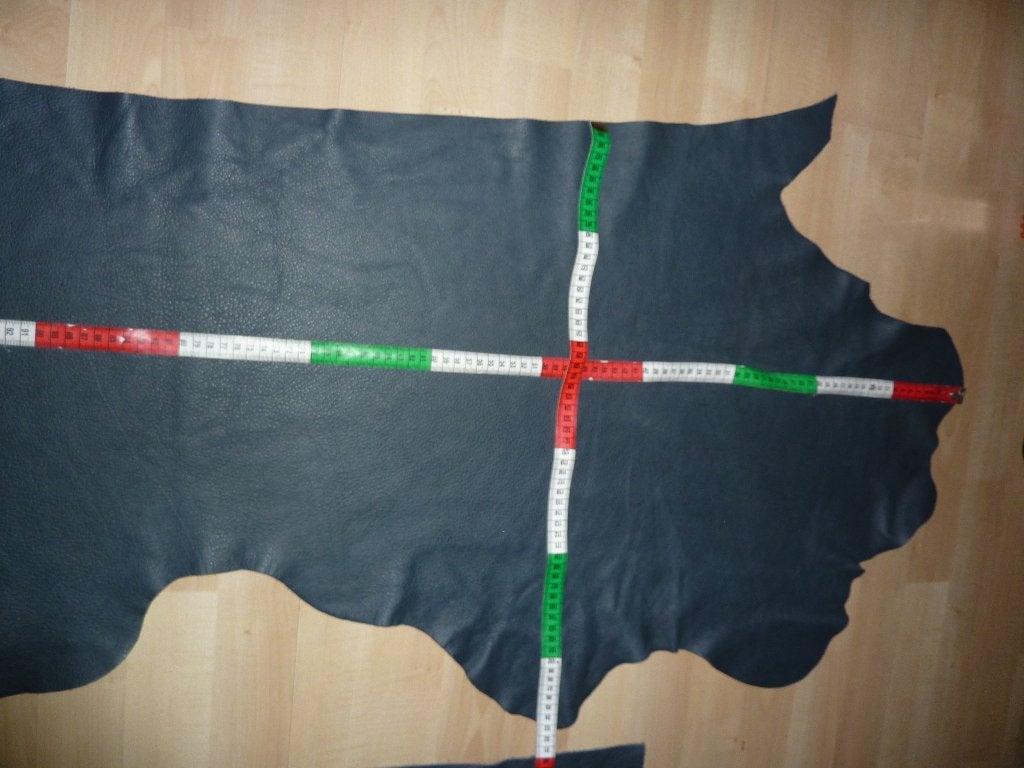 Blauw E restant soepel echt leer rundleer, Leer of Kunstleer, Nieuw, 30 tot 120 cm, 30 tot 200 cm