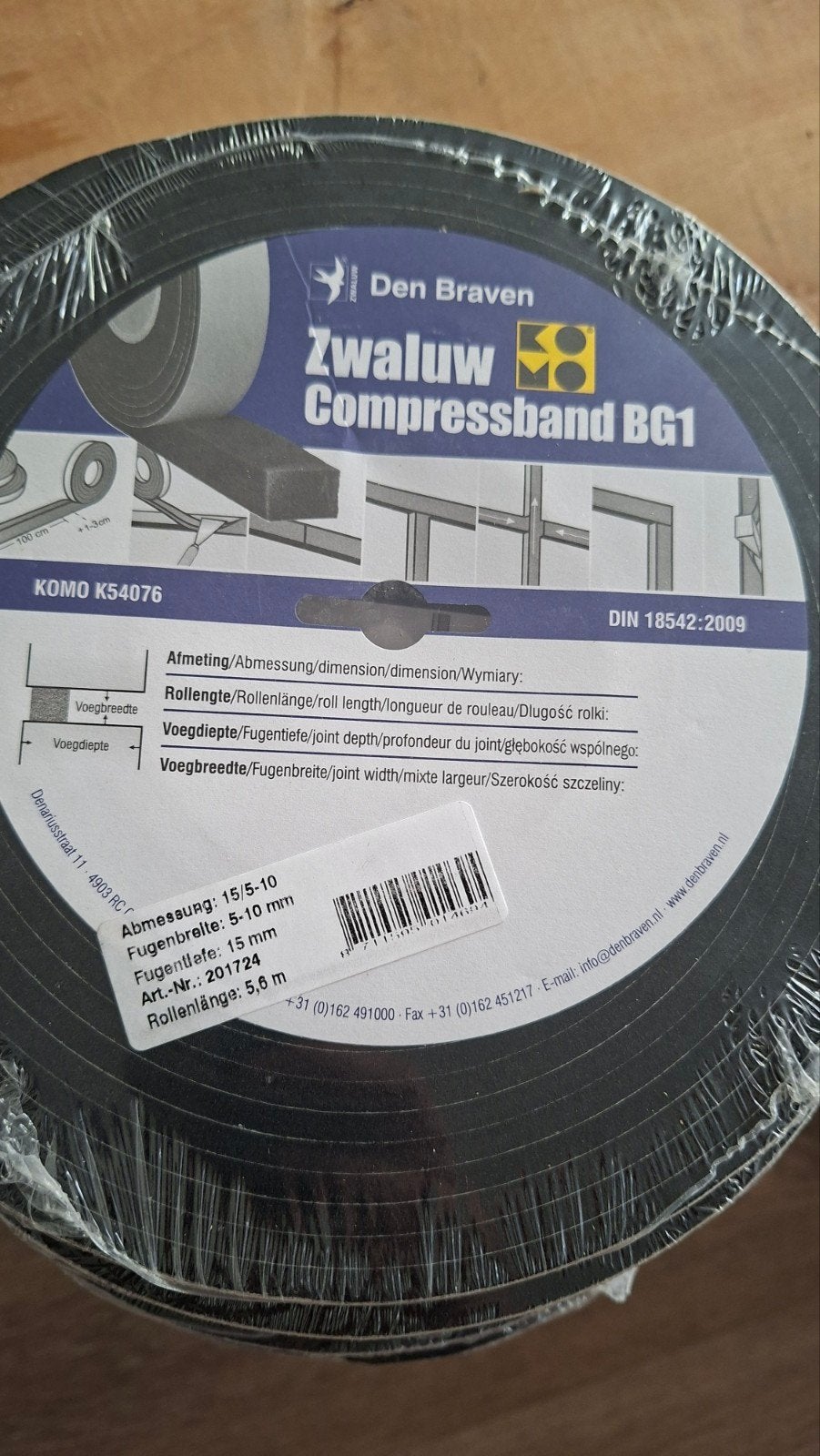 Compriband compressband afdichtband afdichtingsband Zwaluw, Ophalen of Verzenden, Nieuw
