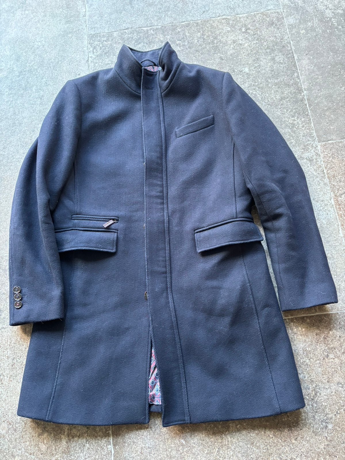 Wollen jas Ted Baker, Ophalen of Verzenden, Gedragen, Maat 52/54 (L), Blauw