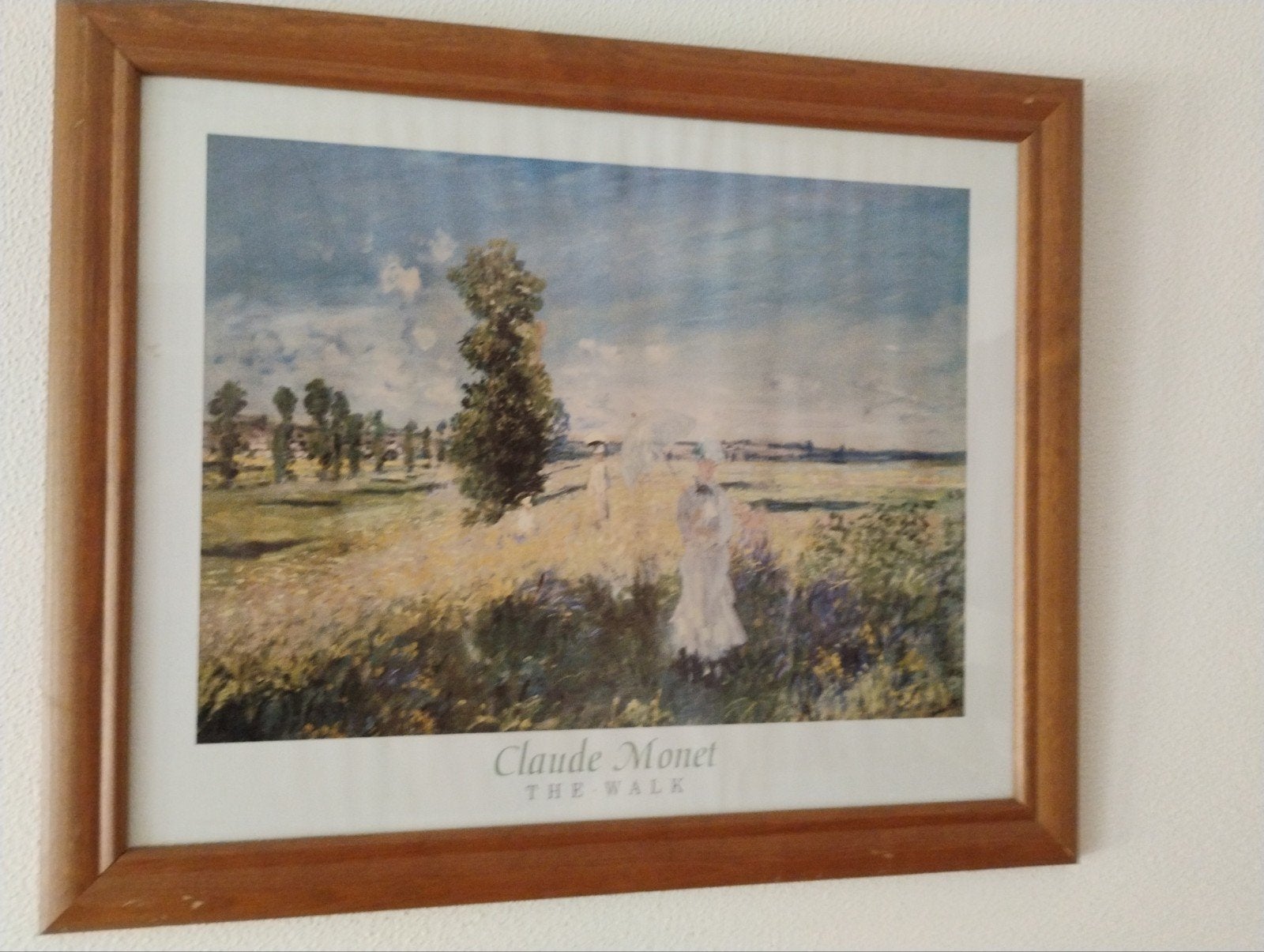 Houten lijst met print van Claude Monet - The Walk, Huis en Inrichting, Woonaccessoires | Schilderijen, Tekeningen en Foto's, 50 – 75