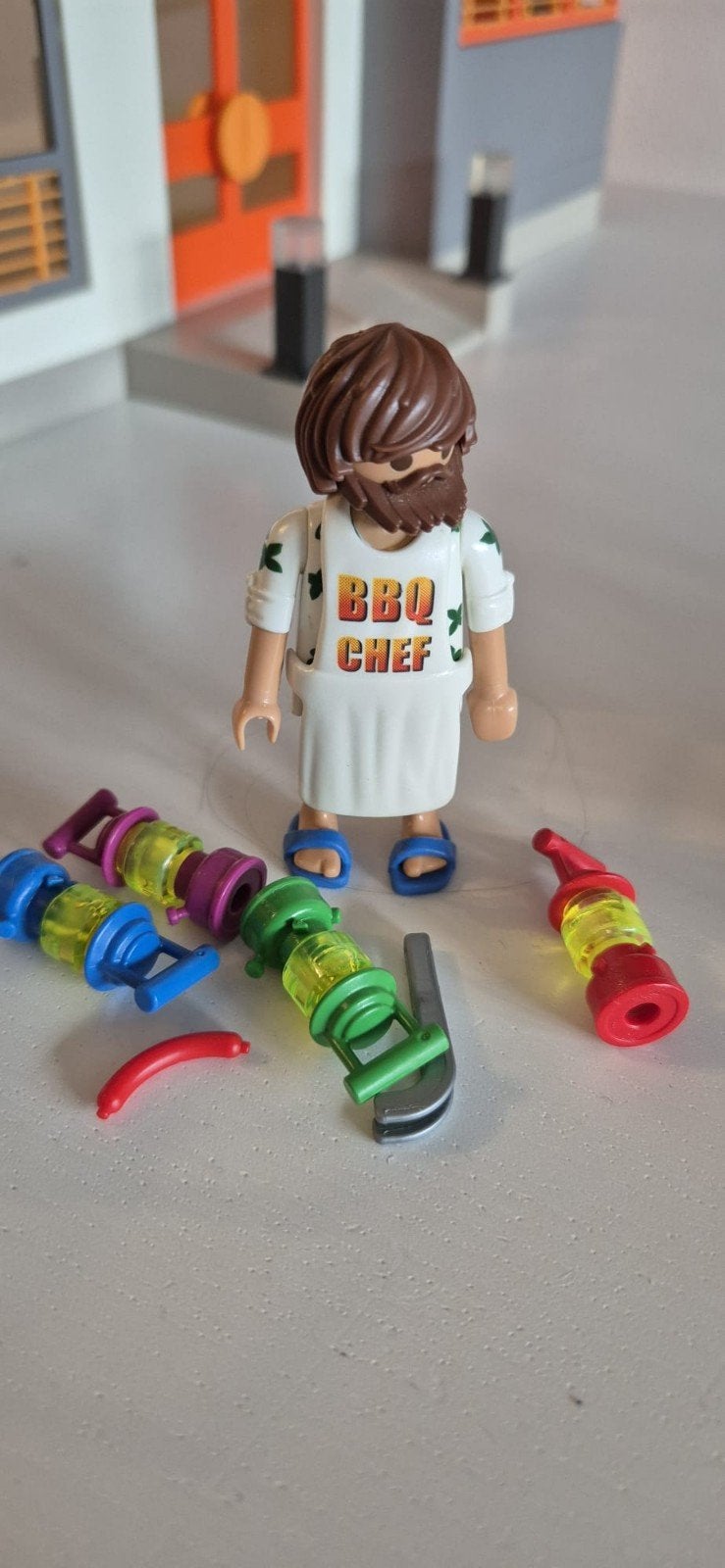 Playmobil BBQ Chef met accessoires - Zo goed als nieuw, Ophalen of Verzenden, Zo goed als nieuw