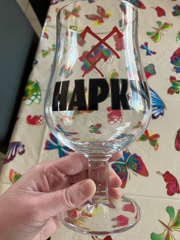 Bierglas Hapkin, Ophalen of Verzenden, Zo goed als nieuw, Bierglas