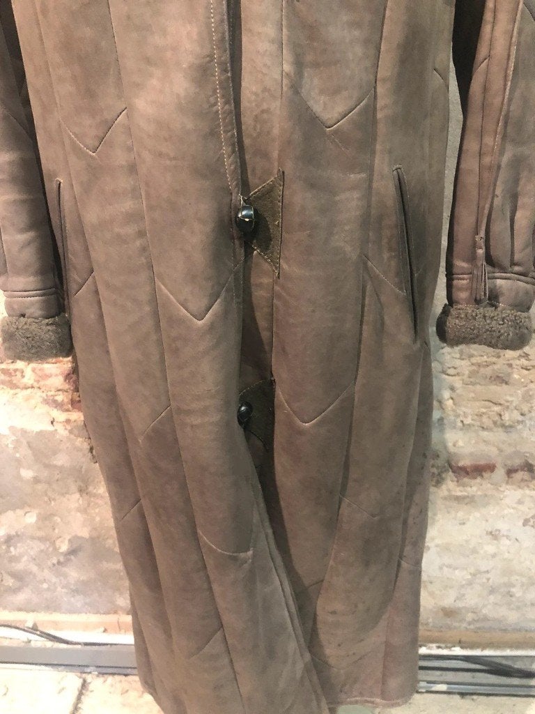 Groene lange lamslederen lammycoat maat 36, Djt@dejuistetoon.eu, Ophalen of Verzenden, Zo goed als nieuw, DJT De Juiste Toon