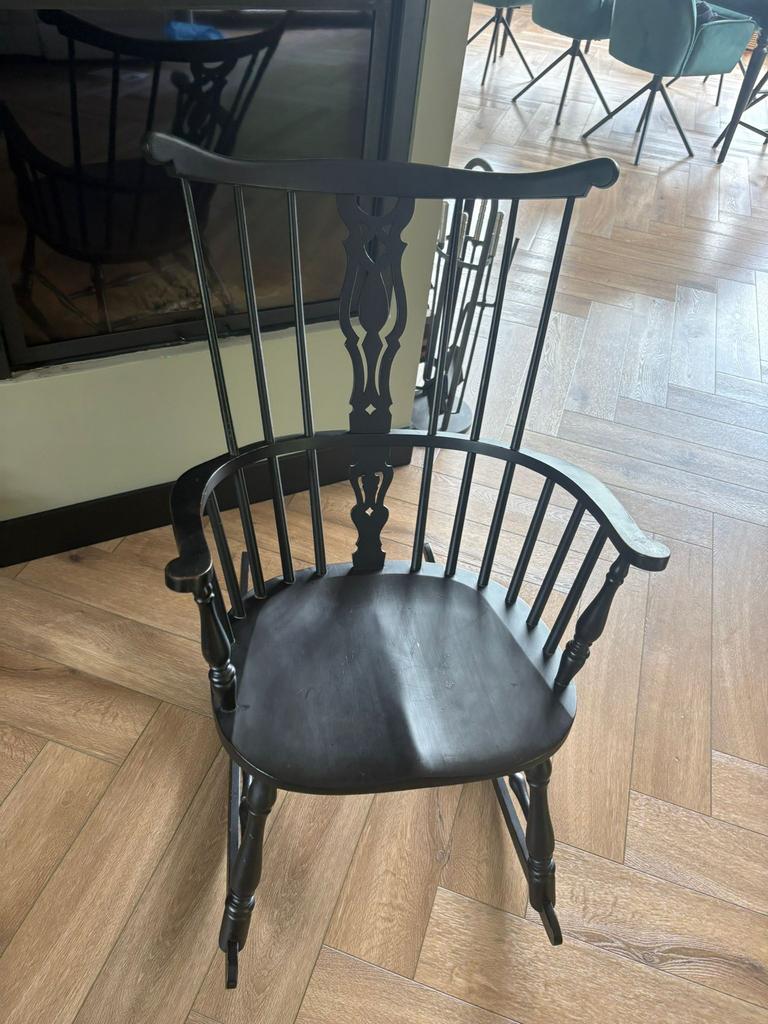 Houten schommelstoel vintage, Ophalen, Gebruikt, Zwart, Eén
