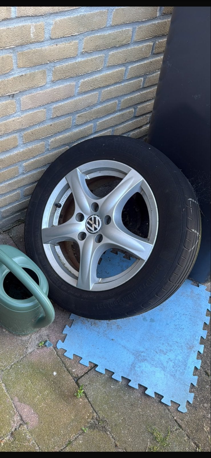 4 x Volkswagen velgen met Continental banden, Ophalen of Verzenden, Gebruikt