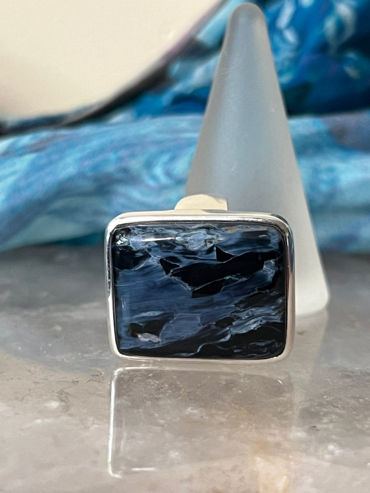 Pietersiet beschermt intuïtie blokkades loslaten magie uniek, Sieraden, Tassen en Uiterlijk, Ringen, Blauw, Nieuw, Ophalen of Verzenden