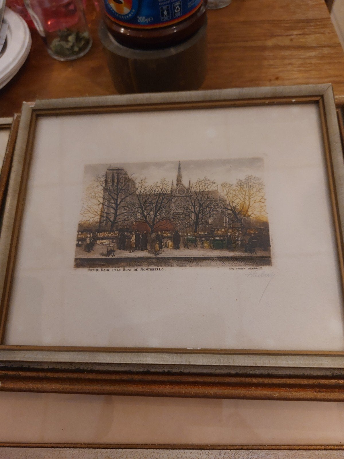 3 originele etsen van Parijs, gekocht in 1959, Antiek en Kunst, Ophalen of Verzenden, Ets