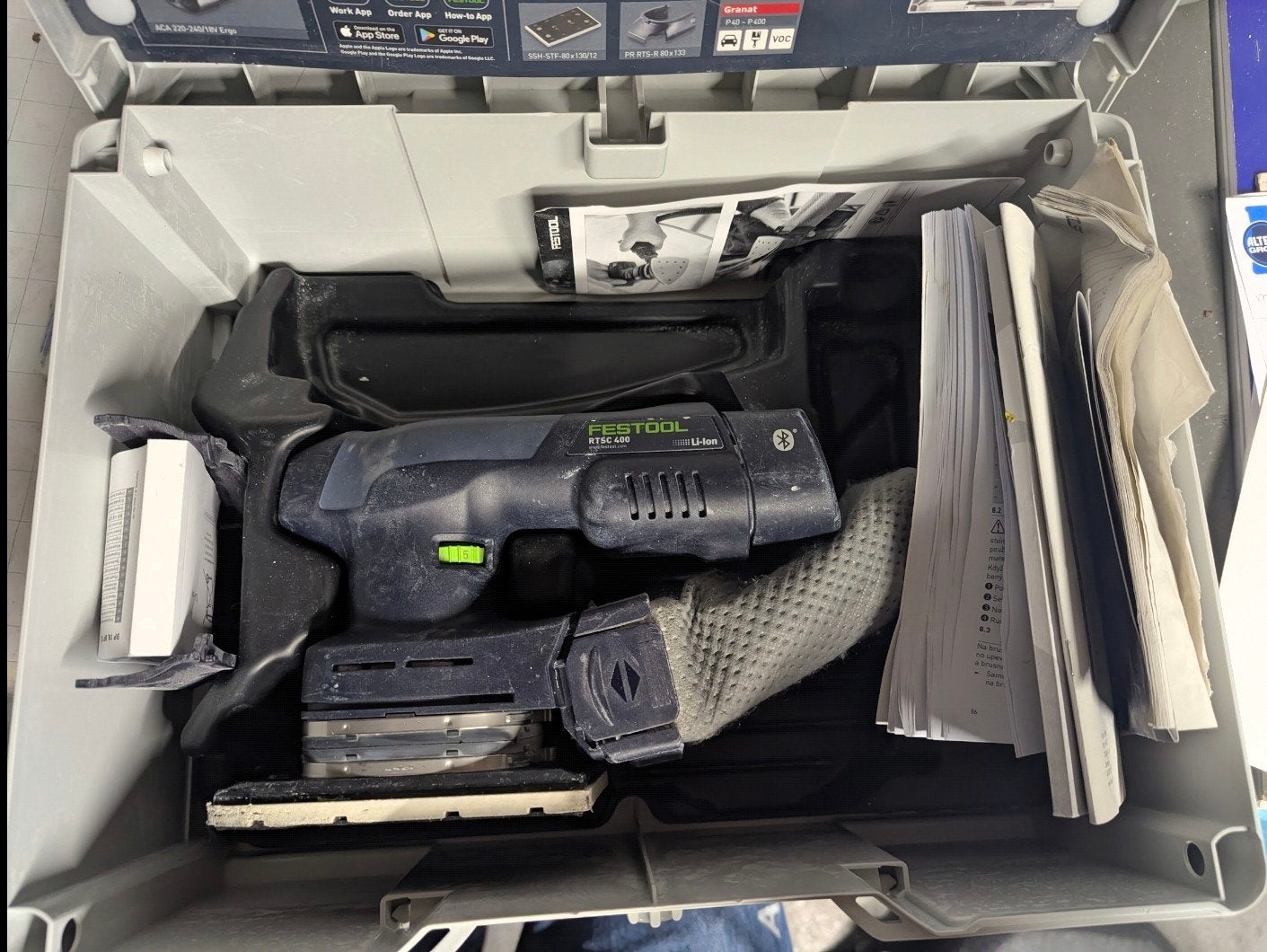 Festool RTSC 400, Ophalen, Minder dan 600 watt, Vlakschuurmachine