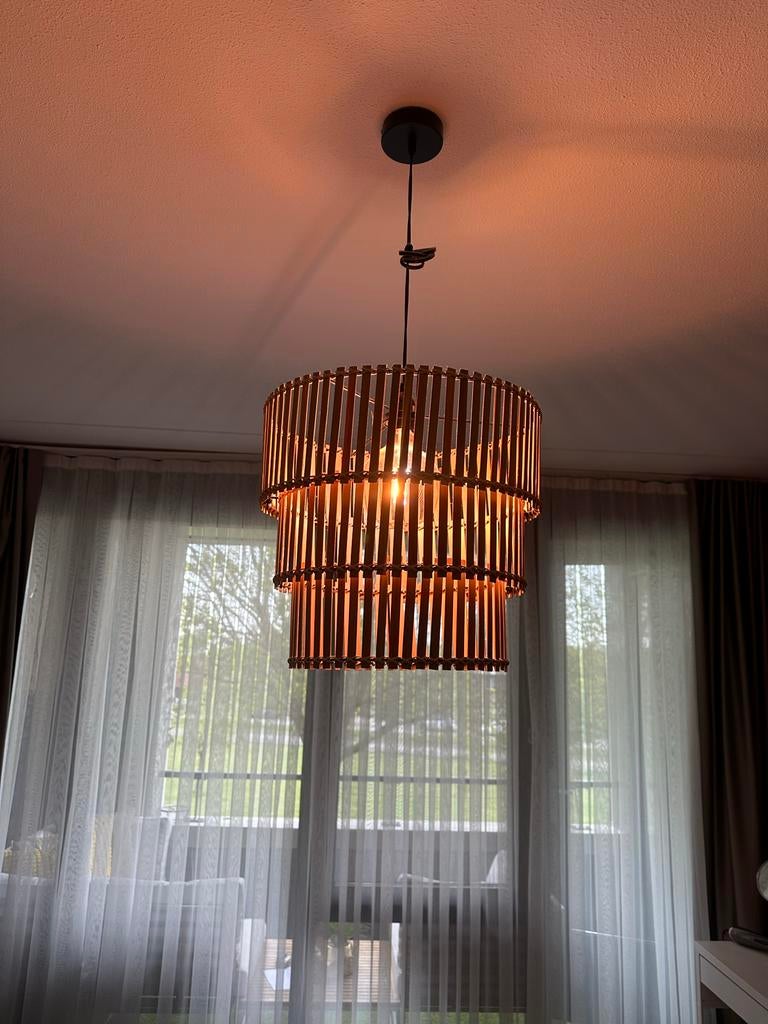 Hanglamp van riet, Ophalen, Gebruikt, Overige materialen, 50 tot 75 cm