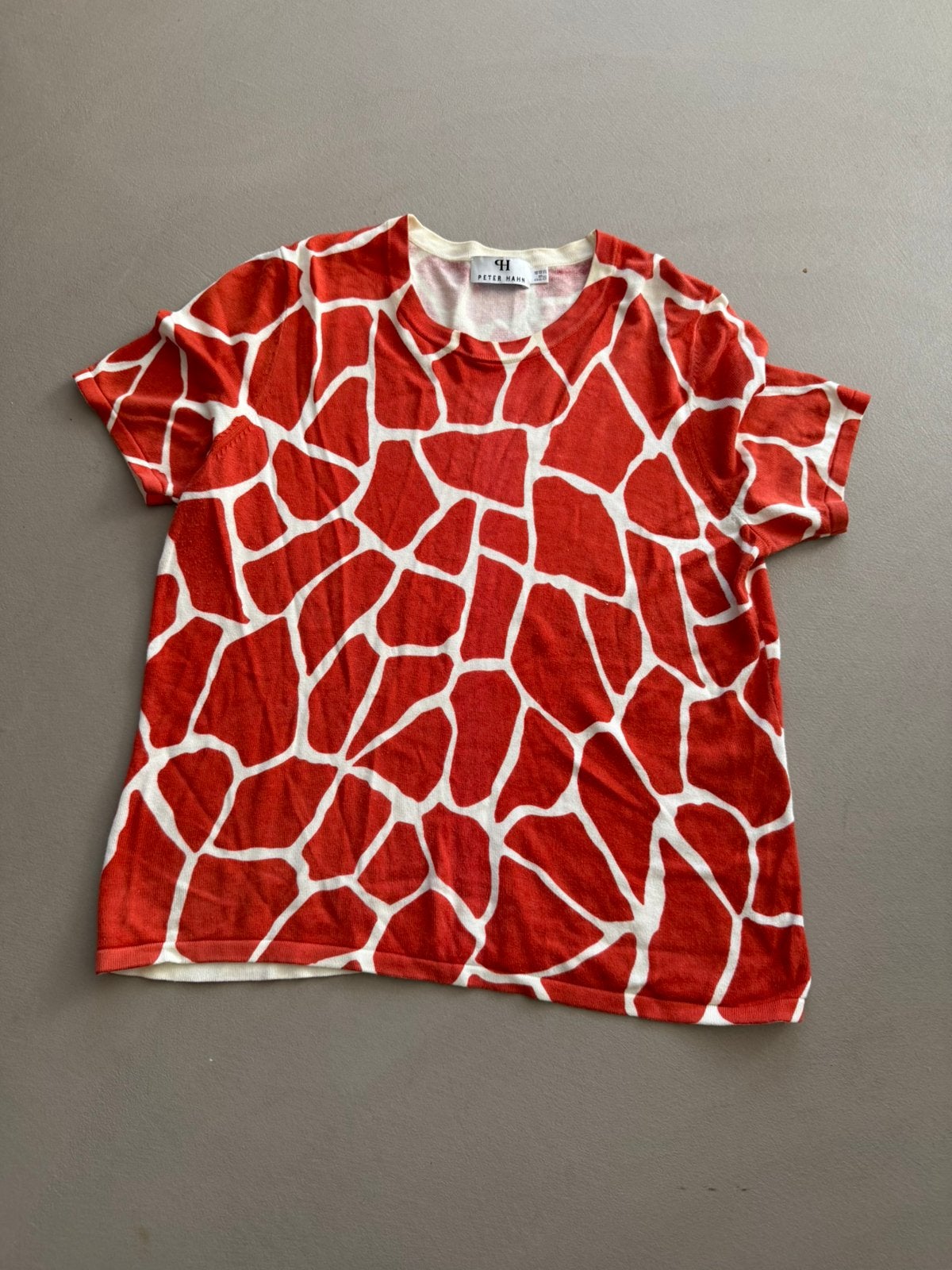 Peter Hahn shirt met print maat 46, Maat 46/48 (XL) of groter, Oranje, Ophalen of Verzenden, Zo goed als nieuw