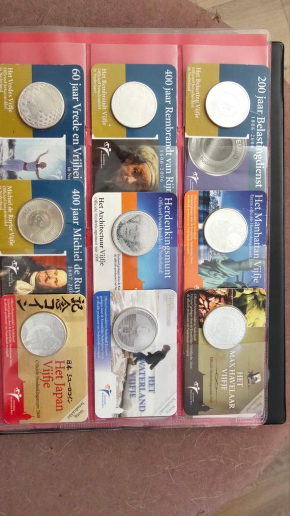 33 zilveren coincards + 6 losse vijfjes en 5 tientjes, Ophalen of Verzenden, Koningin Beatrix, 10 gulden