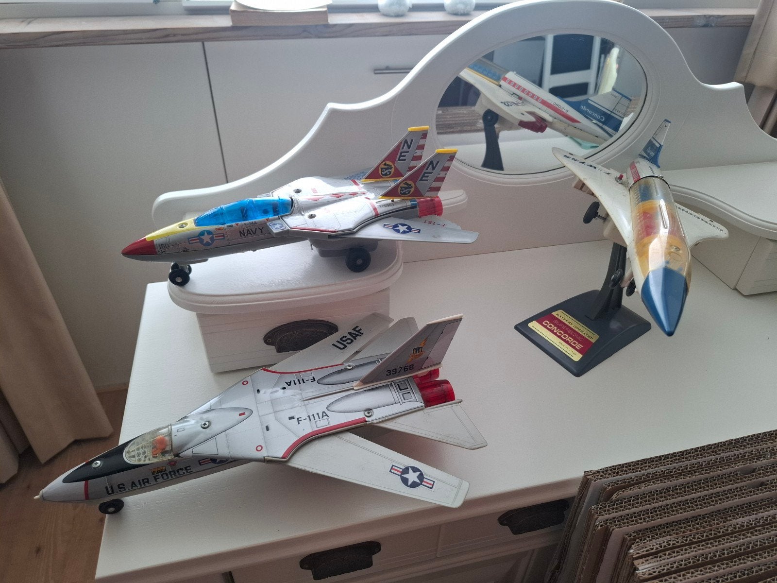 Set van 3 modelvliegtuigen: F-14, F-111A en Concorde, Hobby en Vrije tijd, Overige merken, Gebruikt, Ophalen of Verzenden, Groter dan 1:72