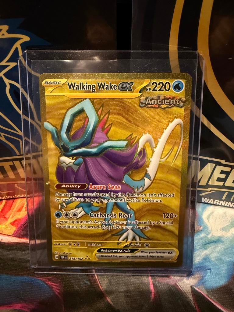 Pokémon TCG: Walking Wake ex (Ancient) TEF EN 215/162, Ophalen of Verzenden, Zo goed als nieuw, Losse kaart, Foil