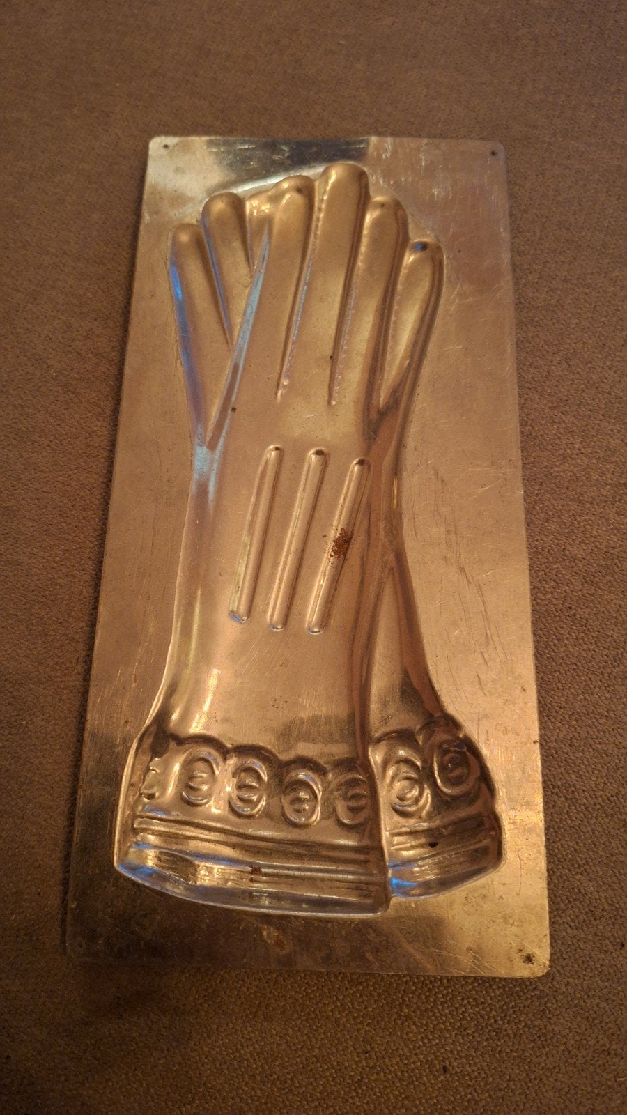 Vintage chocoladevorm handschoenen, Ophalen of Verzenden
